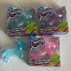 Viral Squishy & Stretchy Balloon B'loon Dog - Translucent with Purple glitter